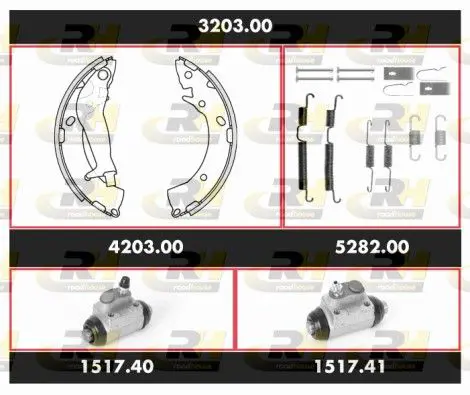 Handler.Part Brake set, drum brakes ROADHOUSE 320300 1