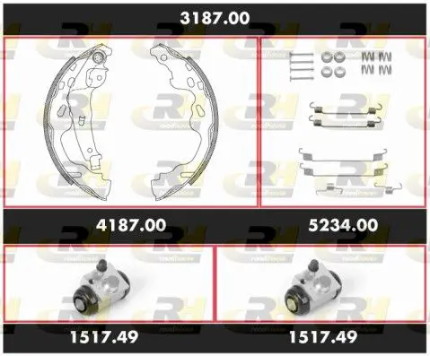 Handler.Part Brake set, drum brakes ROADHOUSE 318700 1