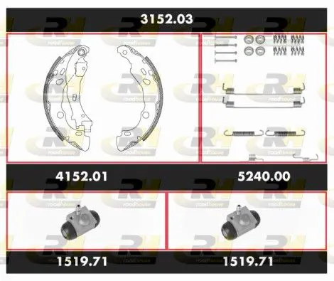 Handler.Part Brake set, drum brakes ROADHOUSE 315203 1