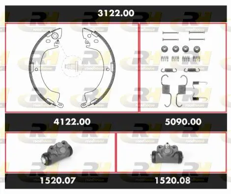 Handler.Part Brake set, drum brakes ROADHOUSE 312200 1