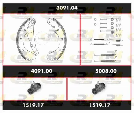 Handler.Part Brake set, drum brakes ROADHOUSE SPK309104 1