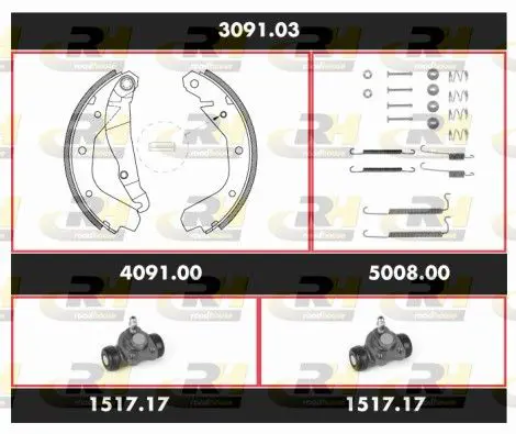 Handler.Part Brake set, drum brakes ROADHOUSE SPK309103 1