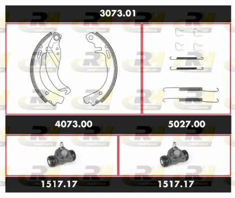 Handler.Part Brake set, drum brakes ROADHOUSE 307301 1