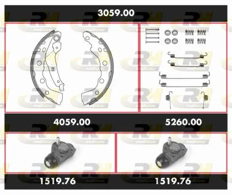 Handler.Part Brake set, drum brakes ROADHOUSE 305900 1