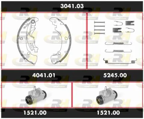 Handler.Part Brake set, drum brakes ROADHOUSE 304103 1