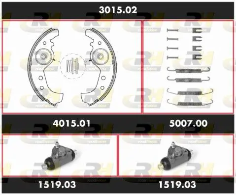 Handler.Part Brake set, drum brakes ROADHOUSE 301502 1