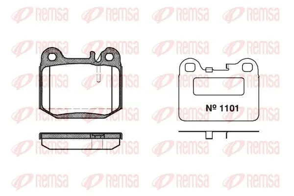 Handler.Part Brake pad set, disc brake REMSA 001440 1