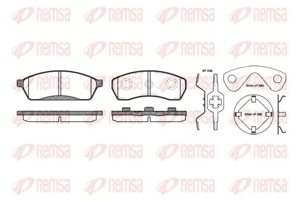 Handler.Part Brake pad set, disc brake REMSA 048800 1