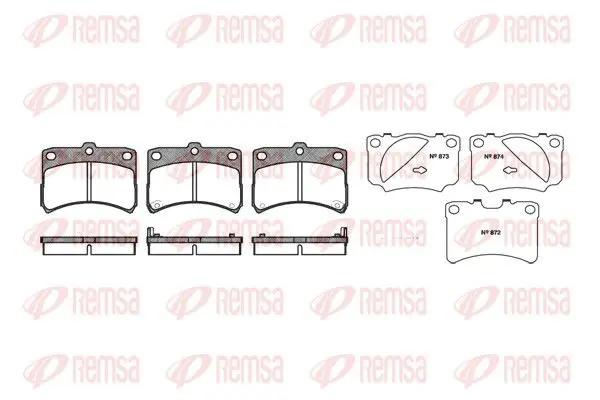 Handler.Part Brake pad set, disc brake REMSA 072302 1