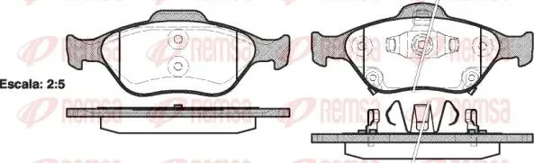 Handler.Part Brake pad set, disc brake REMSA 076612 1