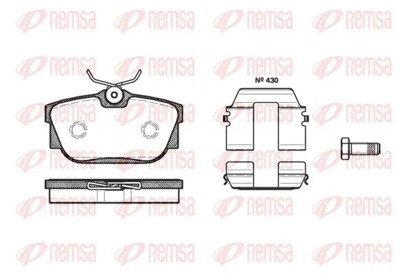 Handler.Part Brake pad set, disc brake REMSA 076710 1