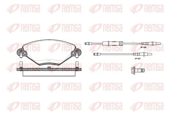 Handler.Part Brake pad set, disc brake REMSA 082804 1