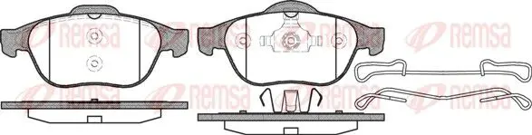 Handler.Part Brake pad set, disc brake REMSA 084310 1