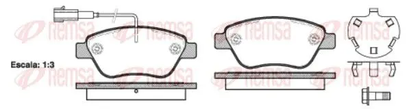 Handler.Part Brake pad set, disc brake REMSA 085832 1