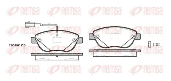 Handler.Part Brake pad set, disc brake REMSA 085912 1