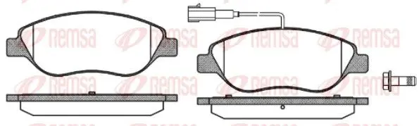 Handler.Part Brake pad set, disc brake REMSA 086002 1