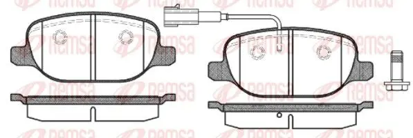 Handler.Part Brake pad set, disc brake REMSA 087802 1