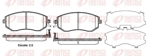 Handler.Part Brake pad set, disc brake REMSA 095104 1