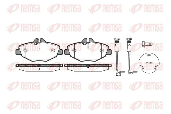 Handler.Part Brake pad set, disc brake REMSA 099002 1