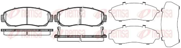 Handler.Part Brake pad set, disc brake REMSA 117112 1