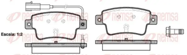 Handler.Part Brake pad set, disc brake REMSA 119802 1