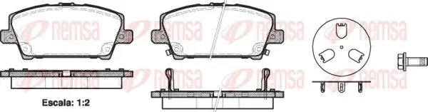 Handler.Part Brake pad set, disc brake REMSA 120502 1