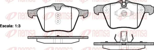 Handler.Part Brake pad set, disc brake REMSA 121700 1