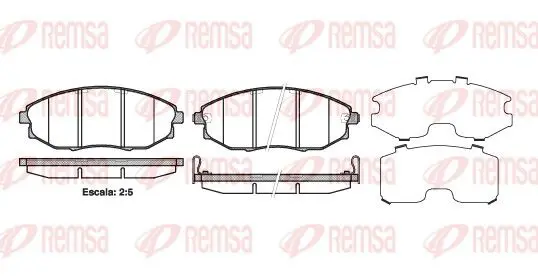 Handler.Part Brake pad set, disc brake REMSA 122302 1