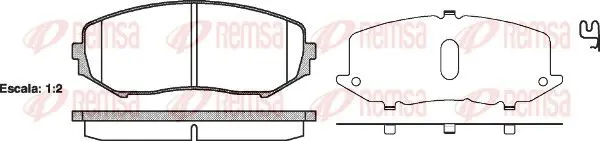 Handler.Part Brake pad set, disc brake REMSA 122502 1