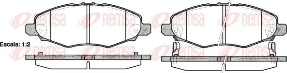 Handler.Part Brake pad set, disc brake REMSA 123502 1