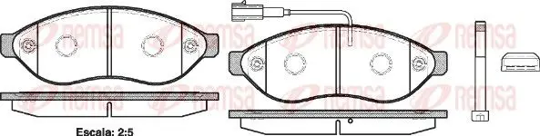 Handler.Part Brake pad set, disc brake REMSA 123701 1