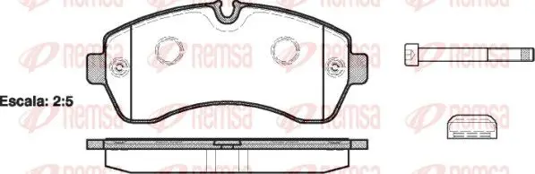 Handler.Part Brake pad set, disc brake REMSA 124300 1