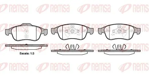 Handler.Part Brake pad set, disc brake REMSA 124810 1