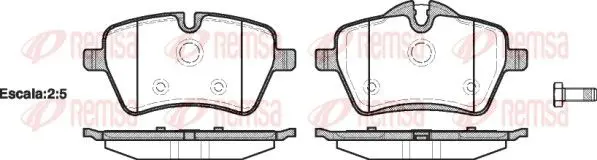 Handler.Part Brake pad set, disc brake REMSA 127700 1