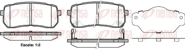 Handler.Part Brake pad set, disc brake REMSA 128802 1