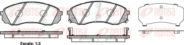 Handler.Part Brake pad set, disc brake REMSA 129102 1