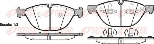 Handler.Part Brake pad set, disc brake REMSA 129800 1