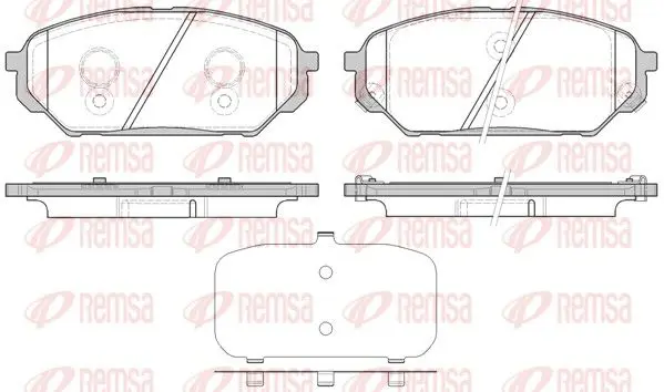 Handler.Part Brake pad set, disc brake REMSA 132212 1