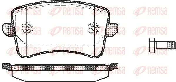 Handler.Part Brake pad set, disc brake REMSA 134300 1