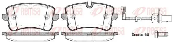 Handler.Part Brake pad set, disc brake REMSA 134310 1