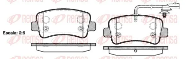 Handler.Part Brake pad set, disc brake REMSA 143901 1