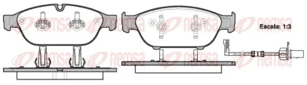 Handler.Part Brake pad set, disc brake REMSA 144102 1