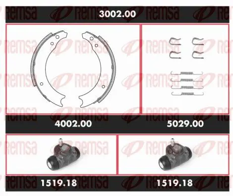 Handler.Part Brake set, drum brakes REMSA 300200 1