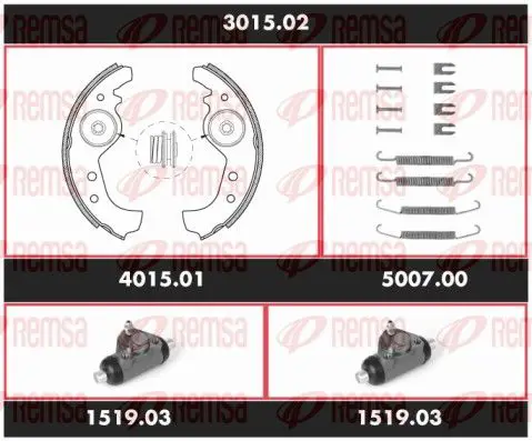 Handler.Part Brake set, drum brakes REMSA 301502 1