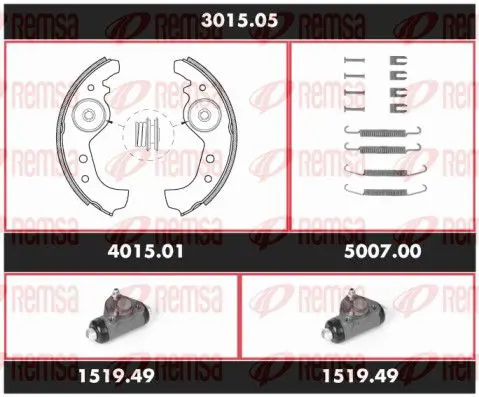 Handler.Part Brake set, drum brakes REMSA 301505 1