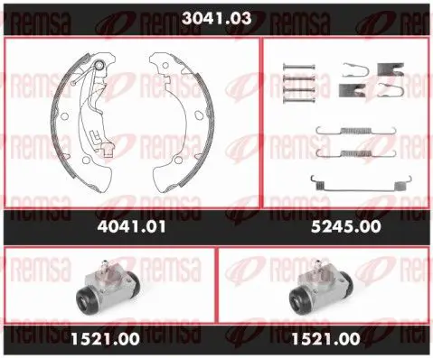 Handler.Part Brake set, drum brakes REMSA 304103 1