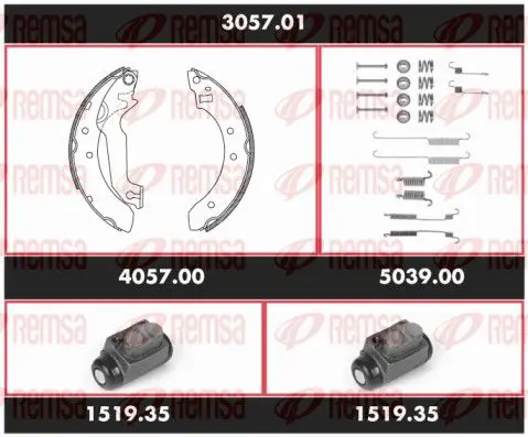 Handler.Part Brake set, drum brakes REMSA 305701 1