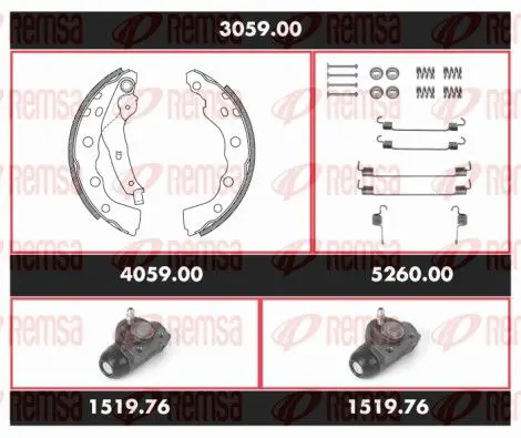 Handler.Part Brake set, drum brakes REMSA 305900 1