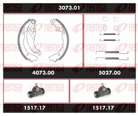 Handler.Part Brake set, drum brakes REMSA 307301 1