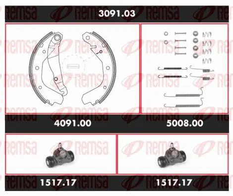 Handler.Part Brake set, drum brakes REMSA SPK309103 1